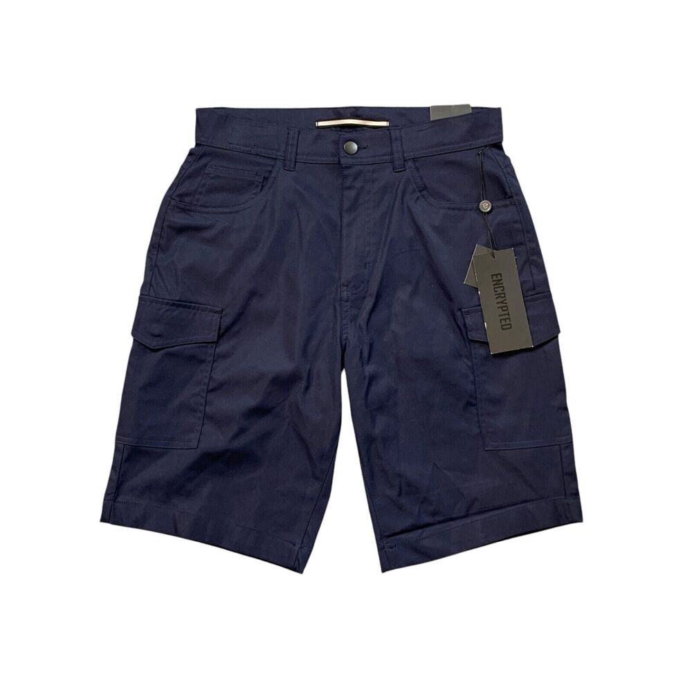 Encypted Shorts Mens M Medium Navy Cargo Stretch Cotton Lightweight Technical